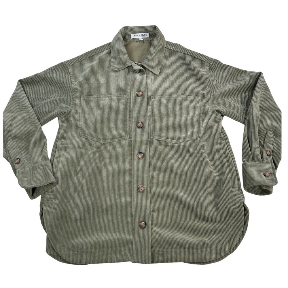 Women's‎ Corduroy Shacket Jacket Button Front Overshirt Casual Layering Top